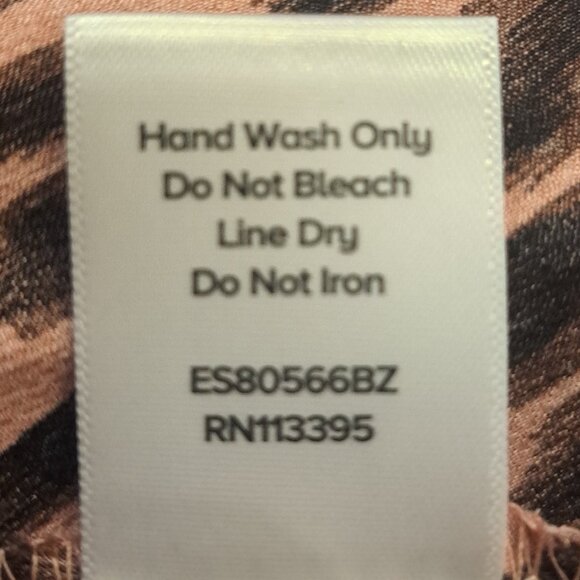 PEYTON JENSEN Pleated Animal Print Salmon Pink Black Midi Skirt Silky Size Small - Picture 8 of 9